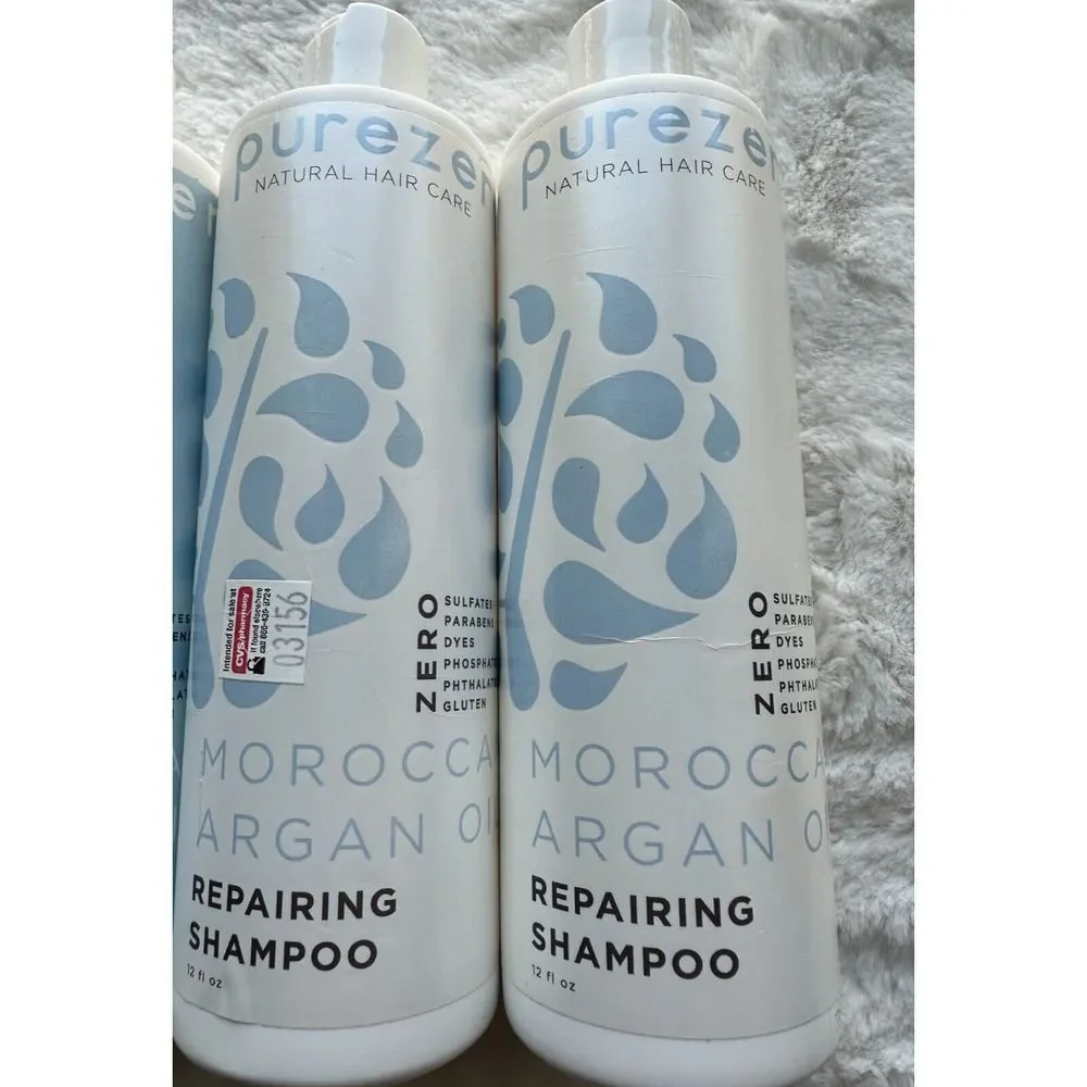4X Purezero Moroccan Argan Oil Repairing Shampoo‎ & Conditioner 12 Fl oz each